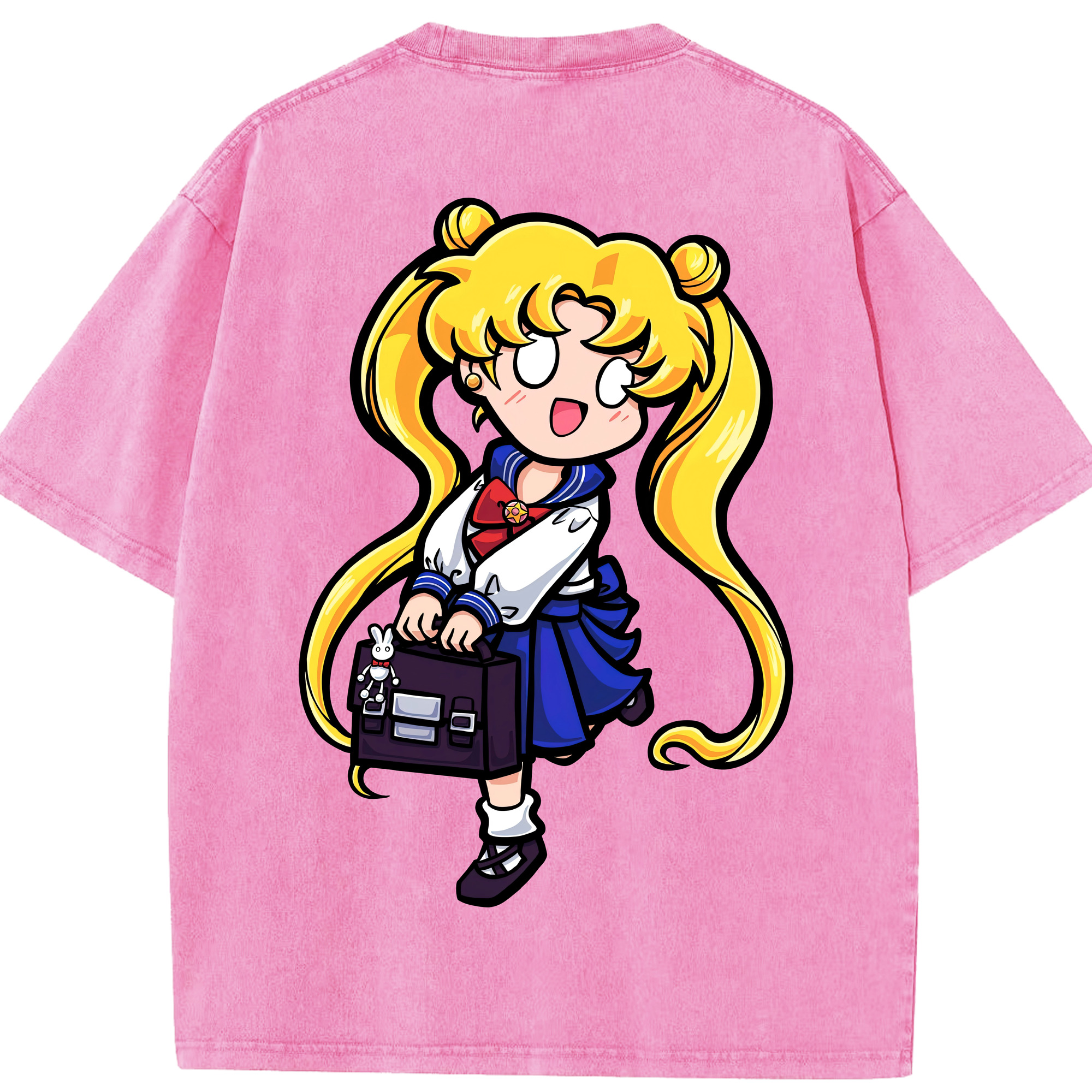 （画像用） 美少女戦士セーラームーン 愛野 美奈子 あいの みなこ Sailor Moon Aino Minako 綿100% ヴィンテージ風 半袖Tシャツ（背面プリント）
